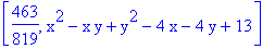 [463/819, x^2-x*y+y^2-4*x-4*y+13]